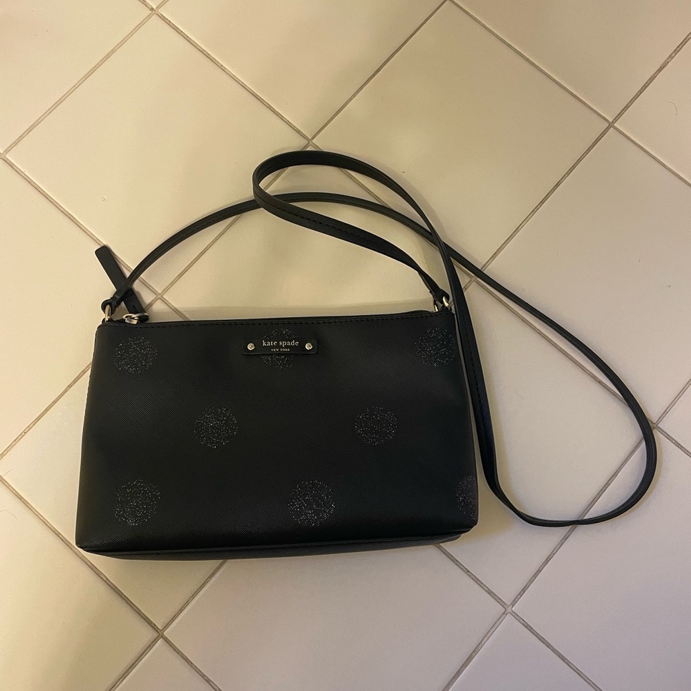 Kate Spade Black Sparkle Dot Cross Body Bag